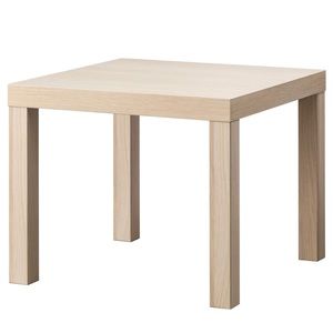 Side table, white stained oak 21 5/8x21 5/8 "